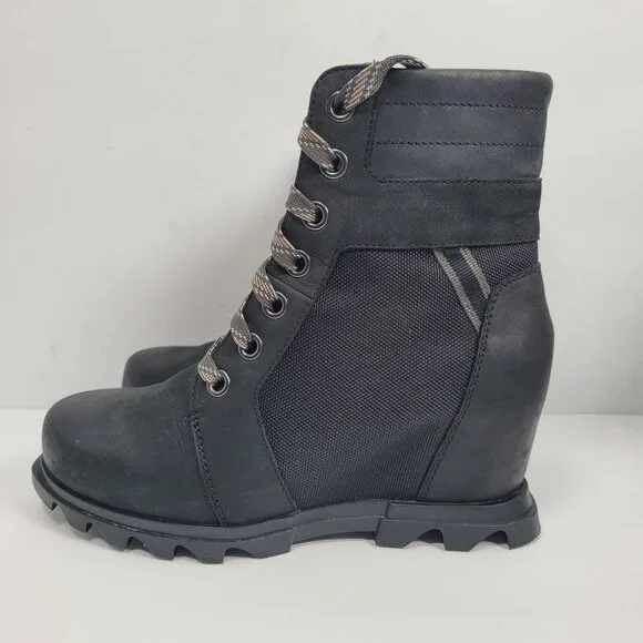 Sorel Joan of Arctic Wedge III Women's Black Boots NL4364-010 US Size 9 - Picture 2 of 10